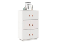 Vidaxl Aparador Alto 67x40x108,5 Cm Pinho Maciço Branco