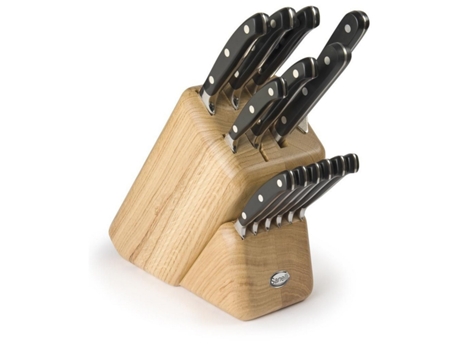 Bloco de Facas de Cozinha Ergoforge, Aço, Preto, 33x31x13 cm, Sanelli