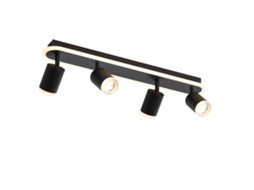 4 Led Refletor de Teto Gu10 Metal Preto Ajustável 330 Moderno Refletor Branco Quente para Quarto Corredor Sala de Jantar Sala de Estar NETTLIFE
