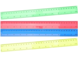 Conjunto De 8 Réguas Plástico Shineofi 30cm, Com Medidas Em Polegadas E Centímetros, Leves E Duráveis, Ideais Para Aulas