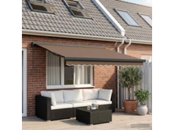 Vidaxl Toldo Retrátil Cinzento-acastanhado 300 X 250 Cm