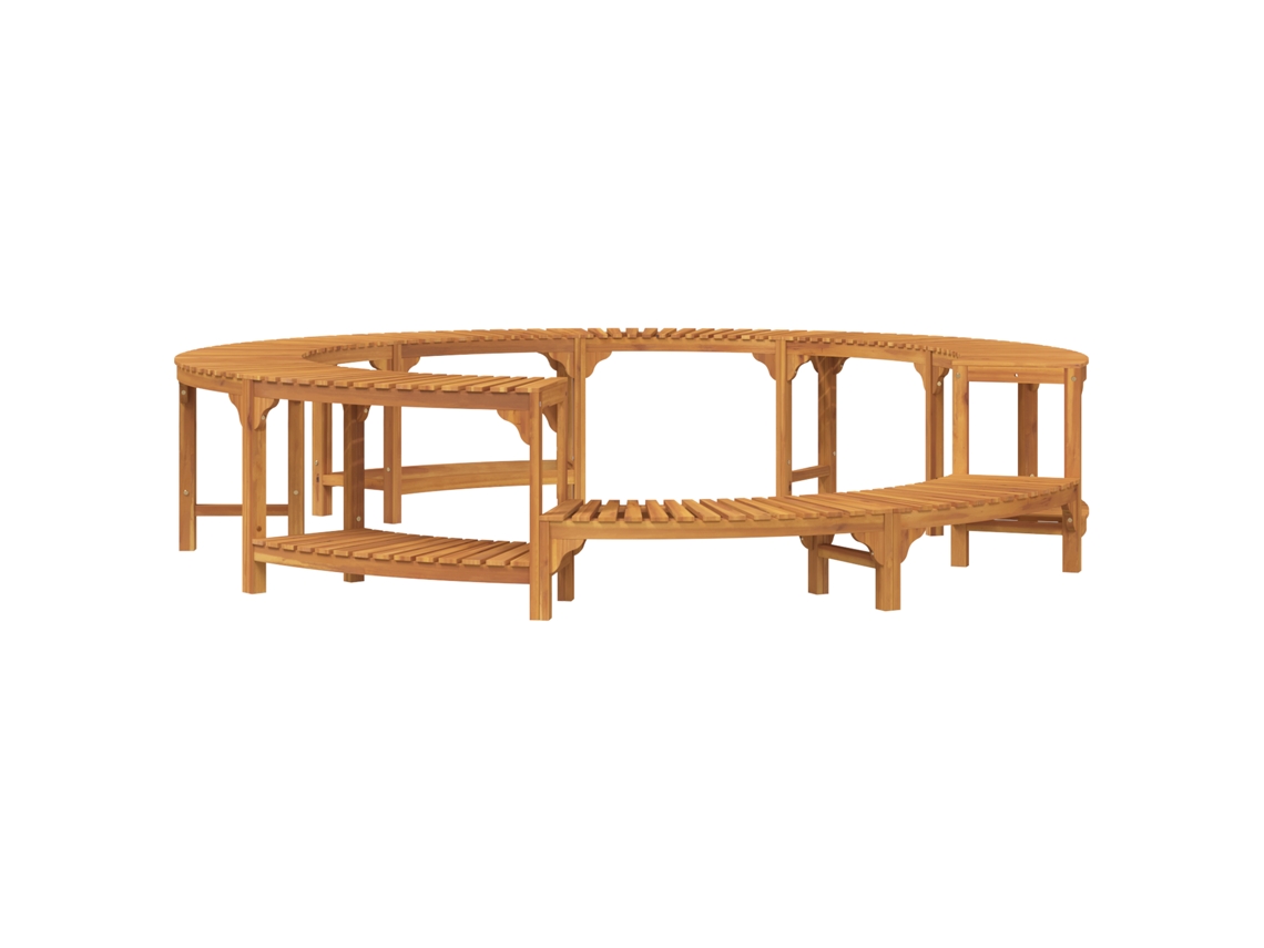 Conjunto 1 Enclosure Para Banheira De Hidromassagem Vidaxl Castanho Madeira De Acácia Maciça (ø255 X 55,5 Cm)