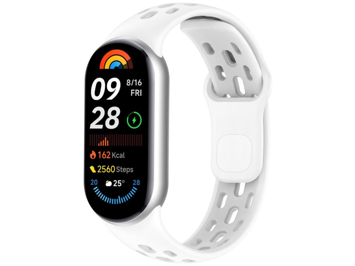Bracelete para Xiaomi Smart Band 10/9/8 XIAOMOYU em Tpu Respirável com Furos em Formato de Colmeia Branca