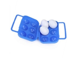 Caixa De Armazenamento De Ovos De Plástico Dobrável Portátil Para 6 Ovos Olysi Shop (azul)