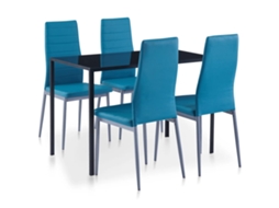 Vidaxl Conjunto De Jantar 5 Pcs Azul
