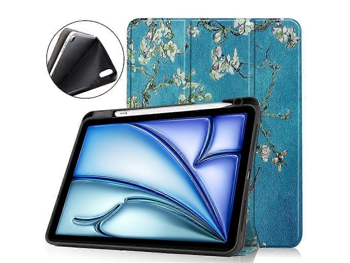 Capa Protetora Com Estampa Para Ipad Air 11 (2024), Compartimento Para Caneta E Suporte Triplo.