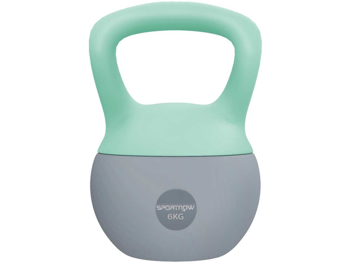 Kettlebell De 6 Kg Pesa Russa Preenchida De Areia Metálica E Alça Antiderrapante Para Treino De Musculação Em Casa Ginásio 19x19x28cm Cinzento