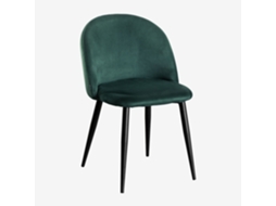 Sklum Pack De 2 Cadeiras De Jantar Estofadas Em Veludo Kana Poliéster    Negro                  Verde Selva