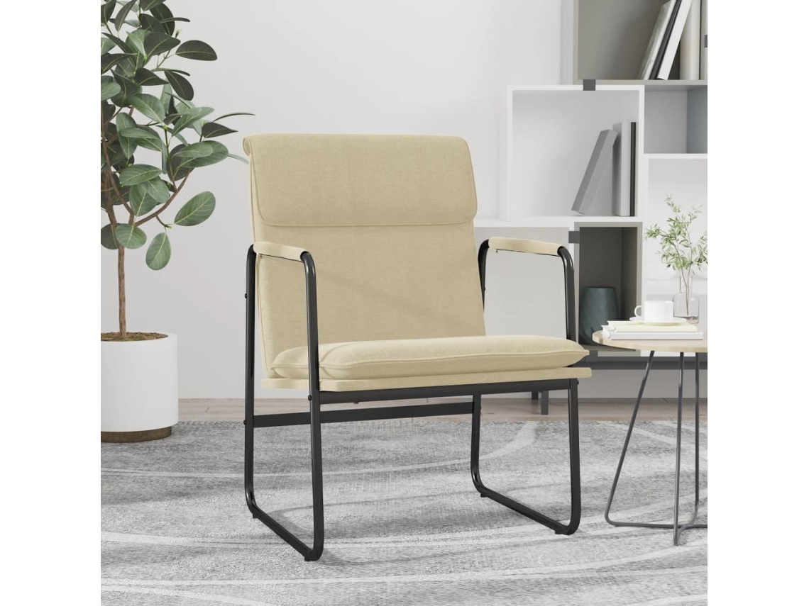 Vidaxl Cadeira Lounge 55x64x80 Cm Tecido Cor Creme