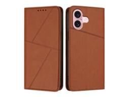 Capa De Couro Fosco Para Iphone 16 - Flip Magnético