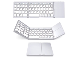 Teclado Bluetooth Sem Fio Portátil Touchpad Compatível Com Tablets, Celulares, Compacto