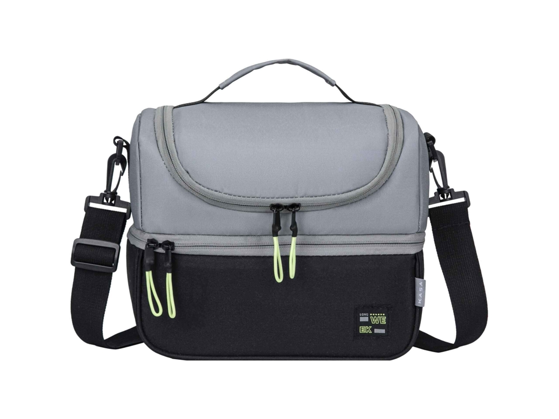 Saco Térmico 15x21x26cm Cinza E Preto Long Week Kasa