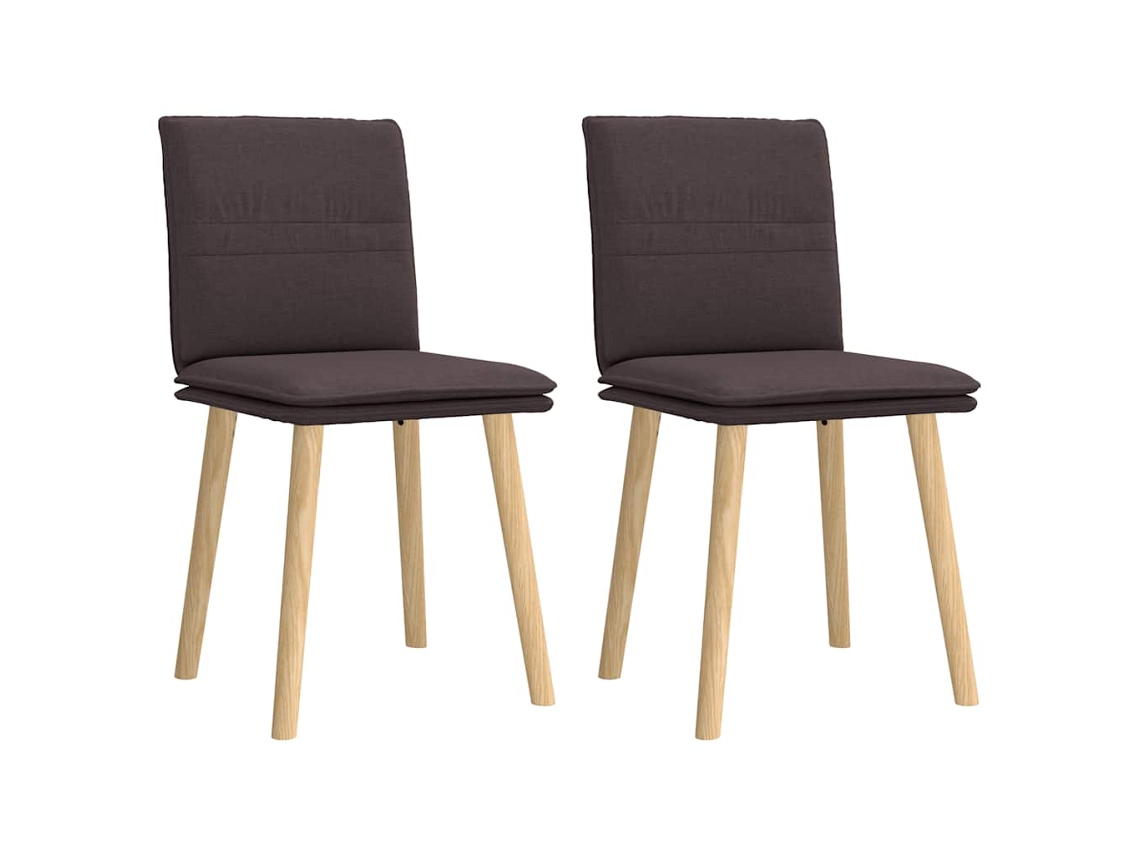 Vidaxl Cadeiras De Jantar 2 Pcs Tecido Castanho-escuro