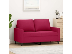 Vidaxl Sofá De 2 Lugares Veludo 120 Cm Vermelho Tinto
