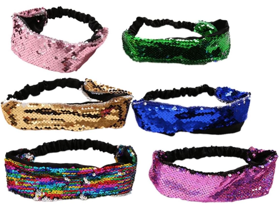 Conjunto de 6 tiaras elegantes com pingentes, design moderno.
