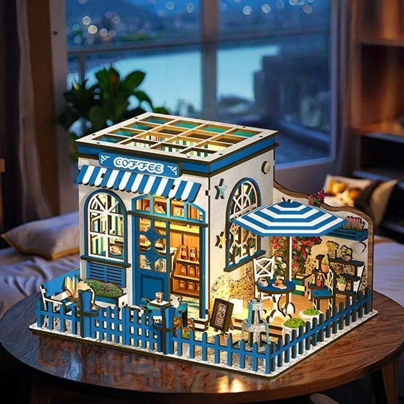 Kit de Modelo de Mini Casa 3d Sunshine Cafe para Montar MDUG
