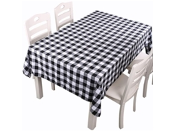 Mantel De Natal Cuadros Vermelho E Preto Antiderrapante Para Decoração, Branco 213x153 Cm