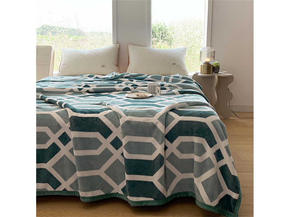 Manta de Flanela Estampada Fansu Microfibra Grossa Quente Fofa e Macia para Outono Inverno Colcha Quarto Sofá
