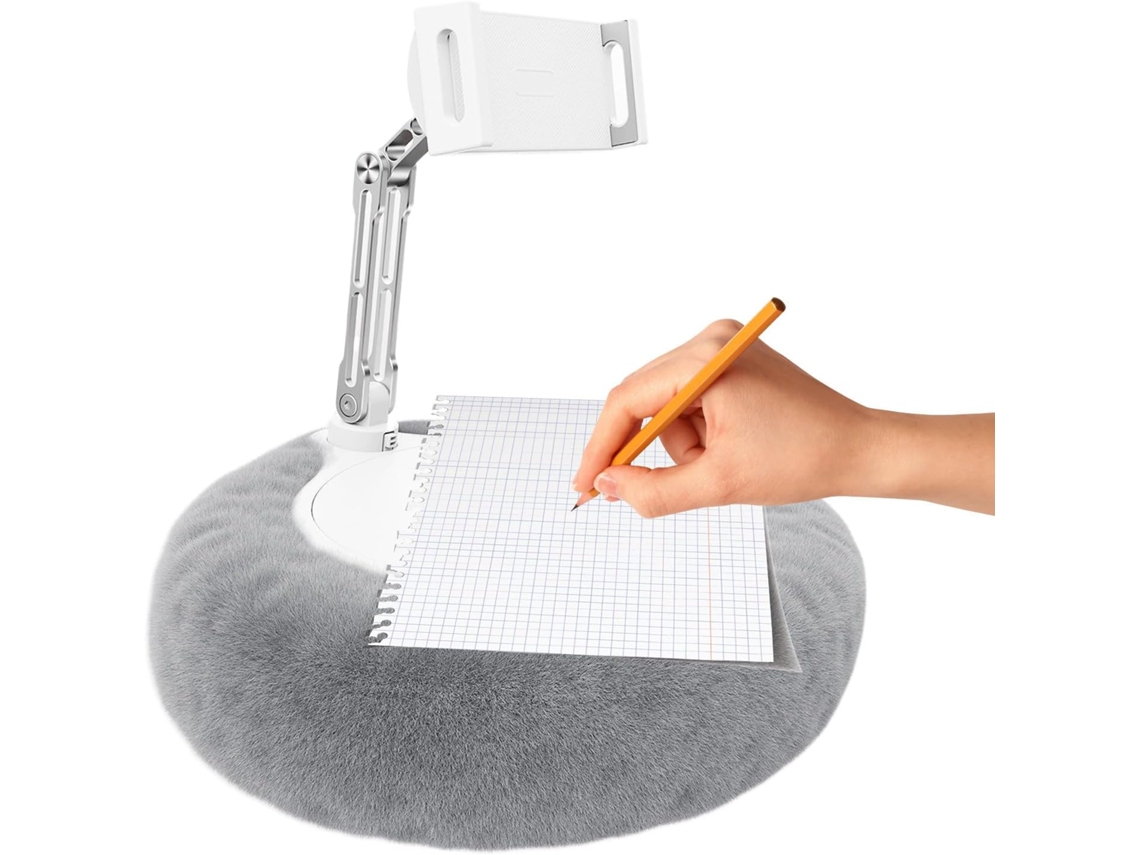 Suporte Para Tablet Com Almofada Telescópico Giratório De Pelúcia Macia Antiderrapante Penteadeira Braço 360° Sofá, Cama