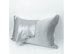2Pack Fronha de Cetim de Seda Envelope Fronhas de Seda Mulberry Um Lado Da Fronha-Cinza Prateado
