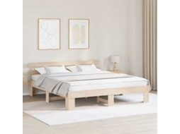 Vidaxl Estrutura da Cama com Cabeceira Natural 200 X 200 Cm
