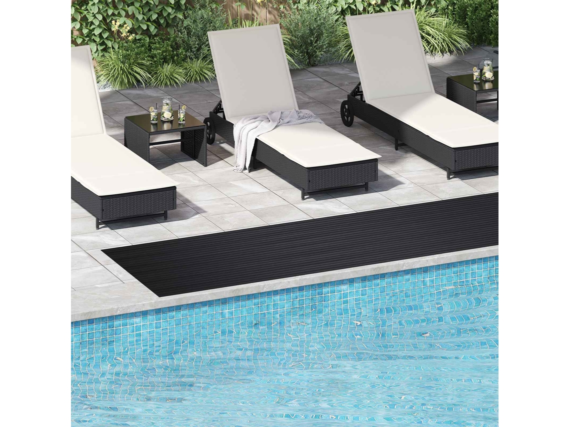 Vidaxl Tapete De Piso Preto 1 X 5 M Borracha