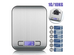 Balanza Digital De Cocina 5kg Lcd Inox Plata Com Baterías Aaa Incluídas