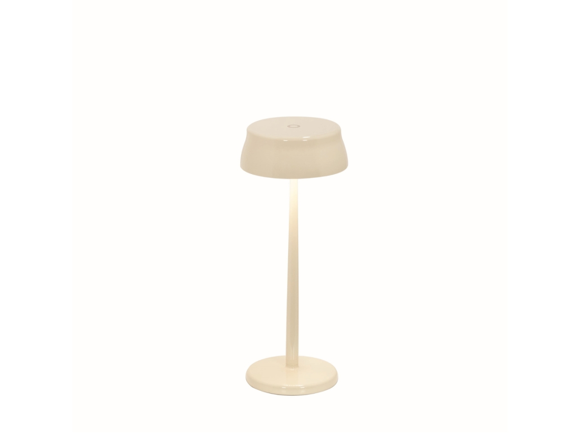Luminária De Mesa Led Inteligente Zafferano Sister Light Wi-fi, Marfim, Recarregável E Regulável - 2200-2700-3000-4000k, 3,2w, Altura 33cm