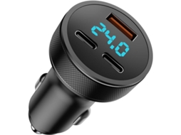Carregador USB C 80W com Duplicador de Tomada e Voltmeter YANYXR