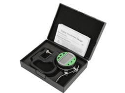 Medidor de espessura digital de 0 a 10 mm com precisão de 0,01 mm, visor digital tubular, profundidade de 30 mm e ponta de medição única.