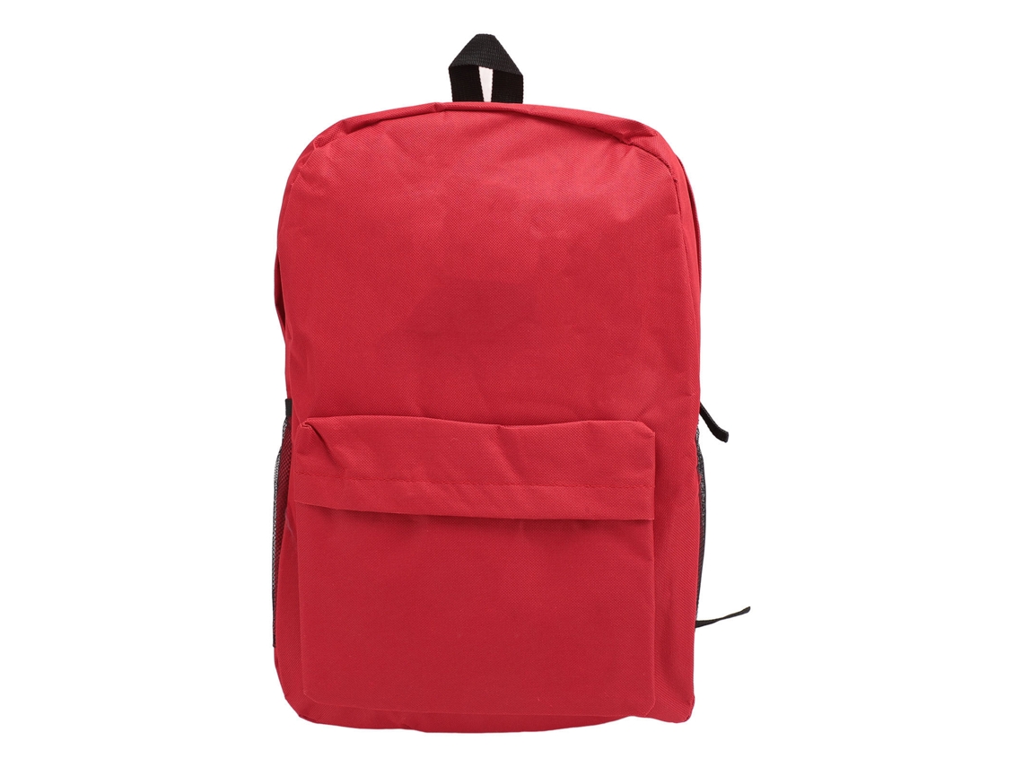 Mochila de Lona Roja Escolar Ligera Suave com Cordas Ajustáveis para Escola Viagem Portátil