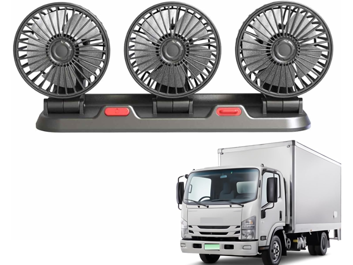 Ventilador Automático Elétrico De Três Cabeças Para Carro