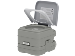 Vaso Sanitário Portátil Wc Portátil Com 2 Tanques De 10l Suporta Até 200 Kg Vaso Sanitário Para Área Externa Camping 36x42x30 Cm Cinza