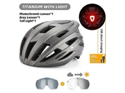 Capacete De Ciclismo Unissex Com Lanterna Traseira, Óculos De Proteção E Viseira Solar. Ideal Para Bicicletas De Montanha, Estrada, Elétricas E M