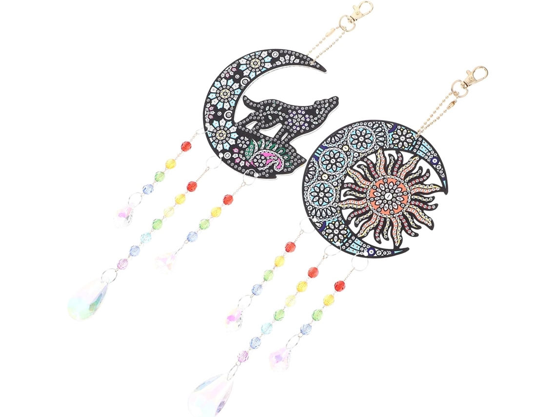 Pingente com Desenho de Diamante em Acrílico, Sino de Vento Artesanal para Pendurar, para Quarto, Sala de Estar e Jardim CHABERLU