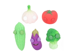 Mali 5pcs Brinquedos de Aperto Anti estresse Legumes com Olhos Saltantes Silicone Portátil