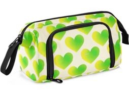 Estojo Grande com Alça para Lápis, Ideal Material Escolar, em Degradê Amarelo/verde. 24 X 9,5 15 Cm