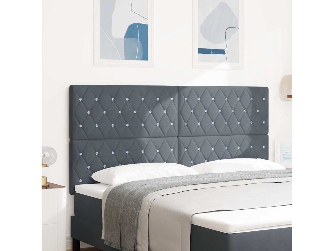 Vidaxl Cabeceira Cinza Escuro 180 Cm Veludo
