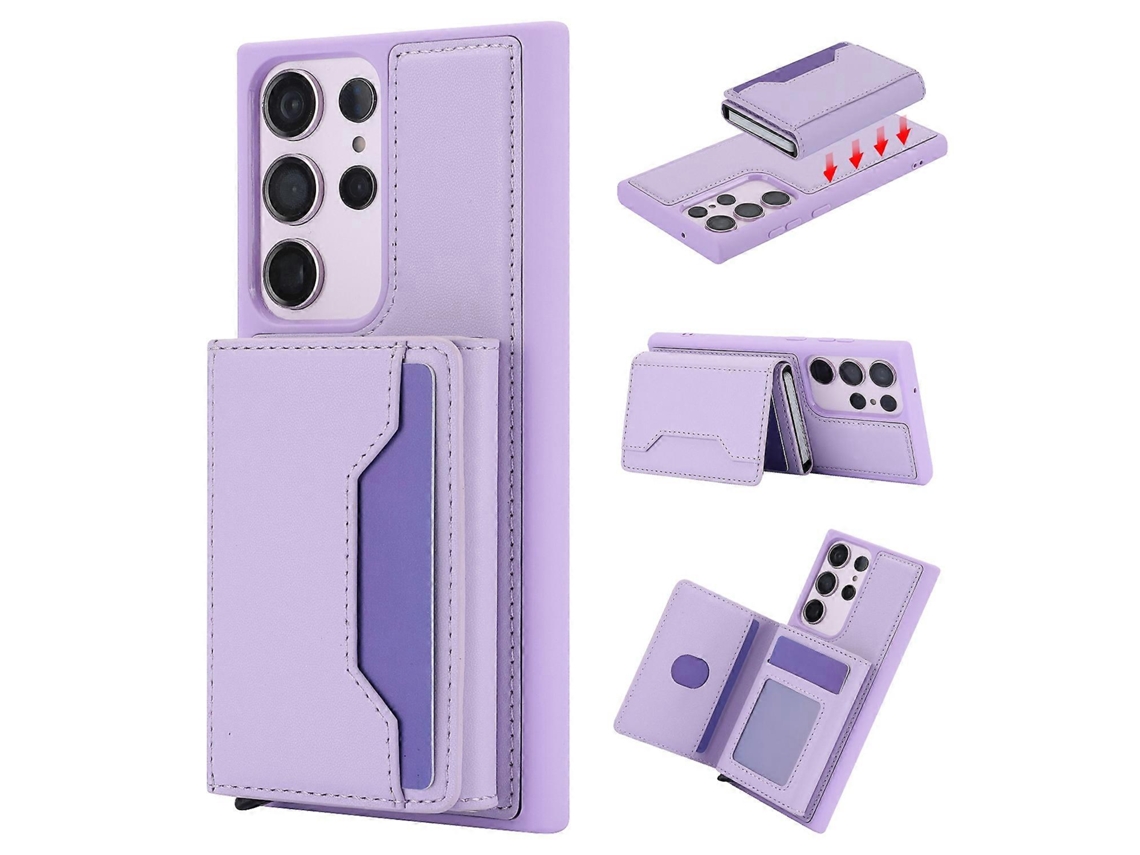 Capa De Celular Em Couro Com Compartimento Removível Para Cartões E Proteção Rfid Para Samsung Galaxy S23+