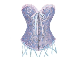 Corset Overbust Negro Slim Fit Para Mujer Com Ajuste De Cordas E Ganchos De Prata Morado 5xl