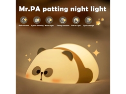 Luz Noturna De Panda De Silicone Para Decoração De Berçário Lâmpada De Sono Com Brilho De 3 Engrenagens De 1200mah Lâmpada De Toque Bestvite