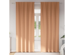 Vidaxl Cortinas Blackout Com Argolas 2 Unid. Marrom Claro 260 X 140 Cm