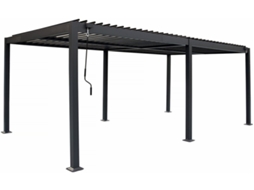 Pérgula Bioclimática "kensington" Com Toldo Em Alumínio - 3 X 5 M - Cinzento