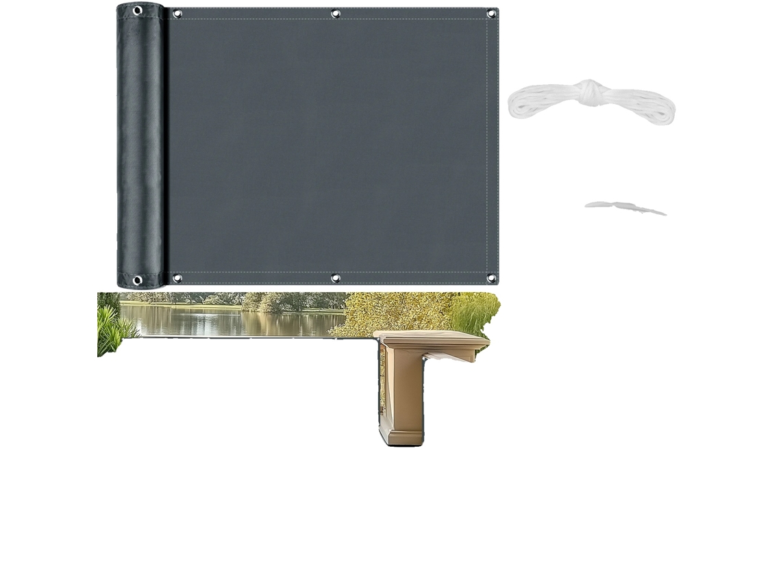 Tela De Privacidade, Material Oxford Durável, Resistente A Uv, Cinza Escuro-a, 0.9x5m-a