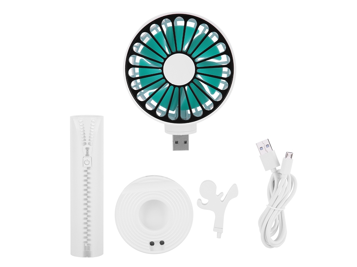 Ventilador Portátil com Bateria Power Bank Branco