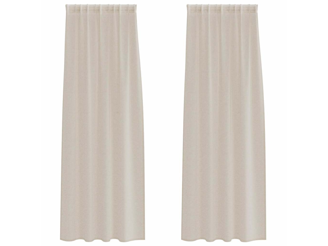 Maison Exclusive - Cortina De Voile 2 Pcs Areia 225 X 140 Cm Poliéster