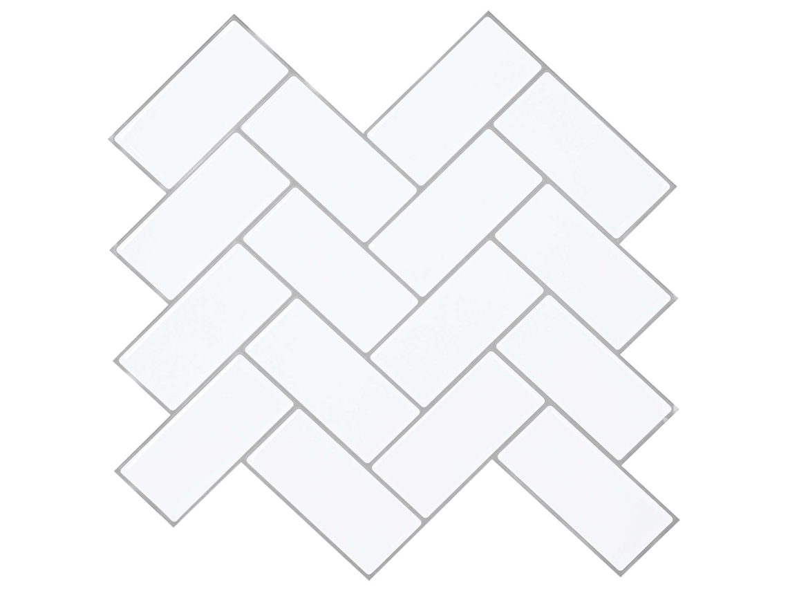 Vidaxl Azulejo Chevron 10 Unid. Branco E Cinza 30 X 30 Cm