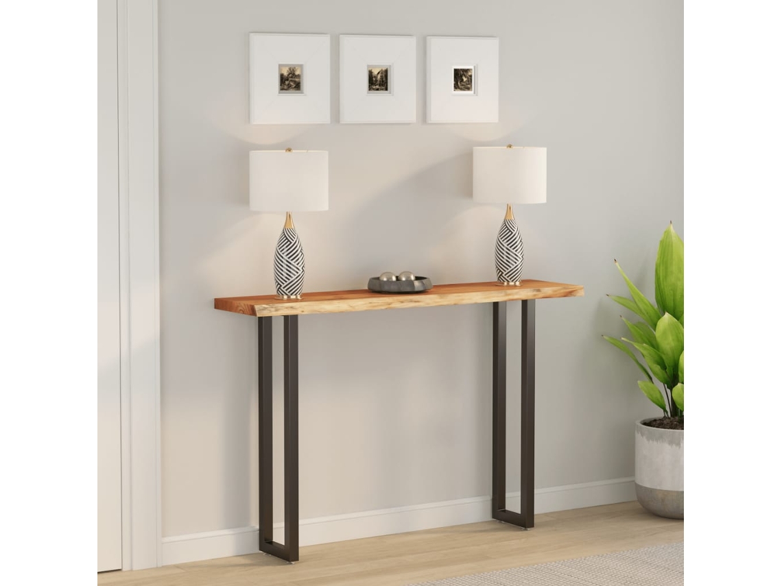 Vidaxl Tampo De Mesa Retangular Borda Viva 140x30x3,8 Cm Acácia Maciça