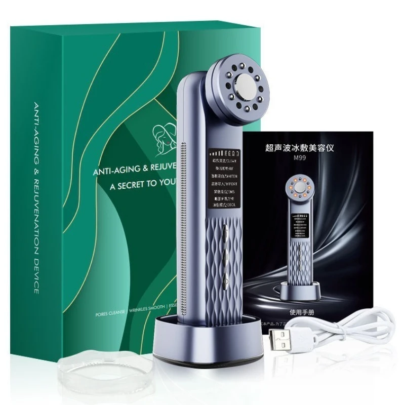 Massageador Facial Vibratório Doméstico (cinza) Com Microcorrente