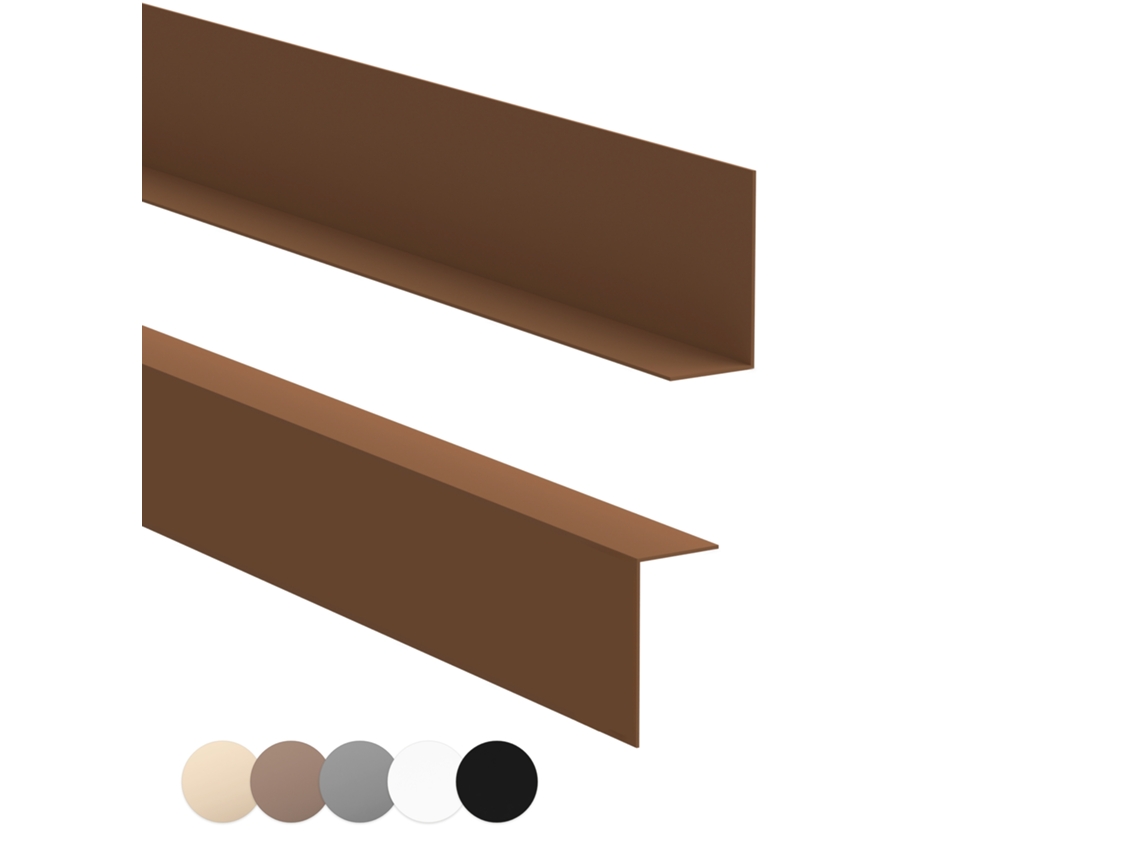 Rodapé Pvc 35x18 Mm Rígido Resistente Uv, 200 Cm, Castanho
